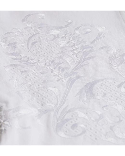 Dior White Embroidered Jeans