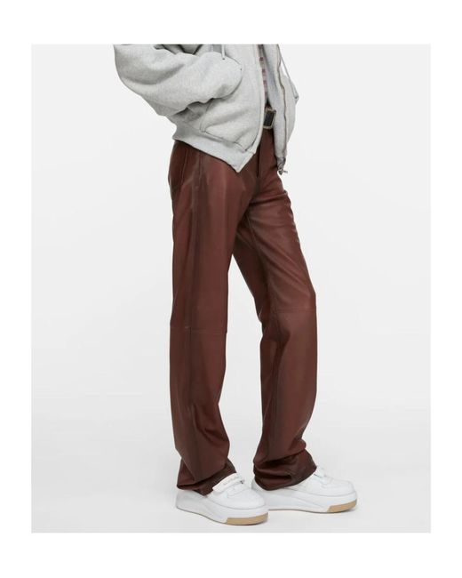 Acne White Touch-Strap Leather Sneakers for men