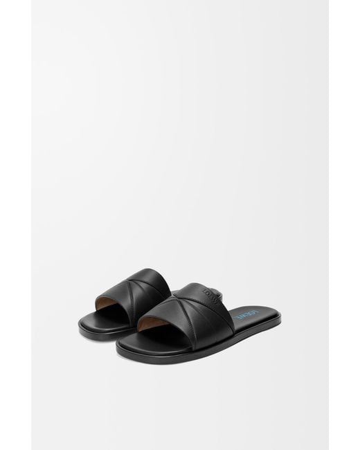 Loewe Black Origami Leather Sandals for men