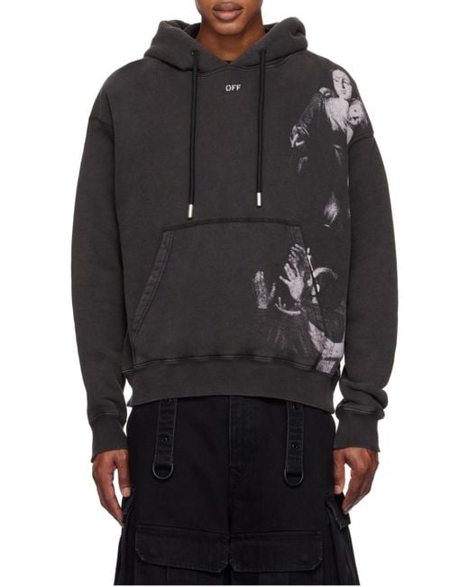 Off-White c/o Virgil Abloh Black Blurred Mary Drawstring Hoodie for men