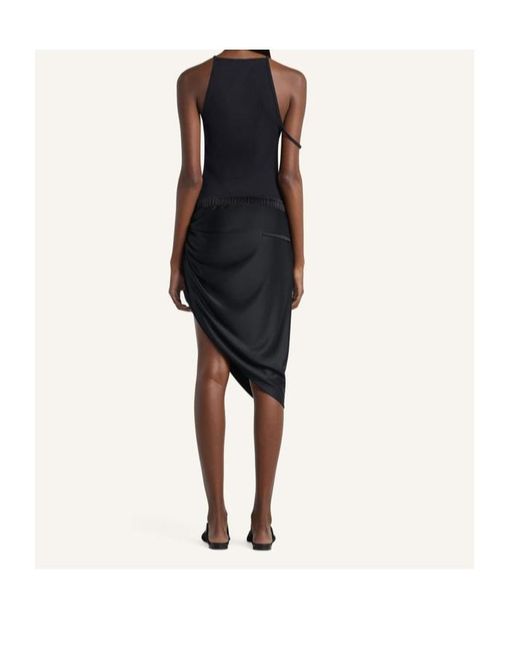 Courreges Black Courrèges Buckle Ribbed Halter Top