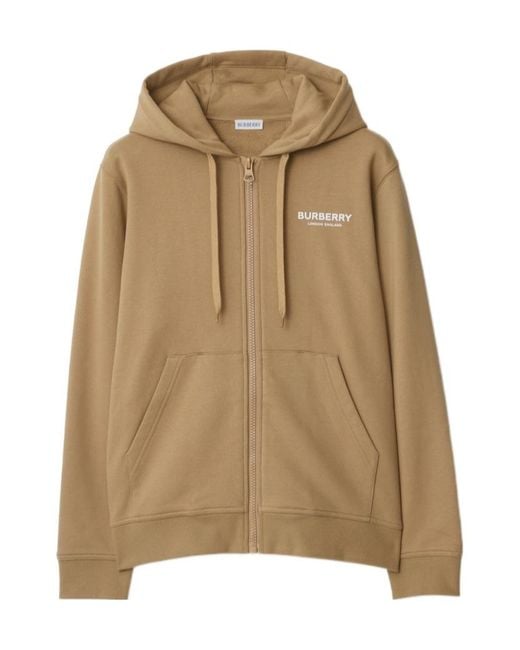 Burberry Natural Cotton Zip Hoodie for men