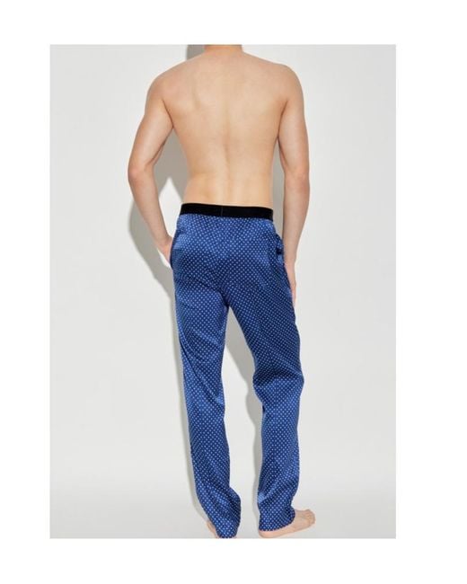 Tom Ford Blue Polka-Dot Pattern Pyjama Pants for men