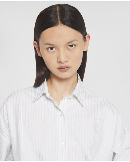 Stella McCartney White S-Wave Striped Jacquard Shirt