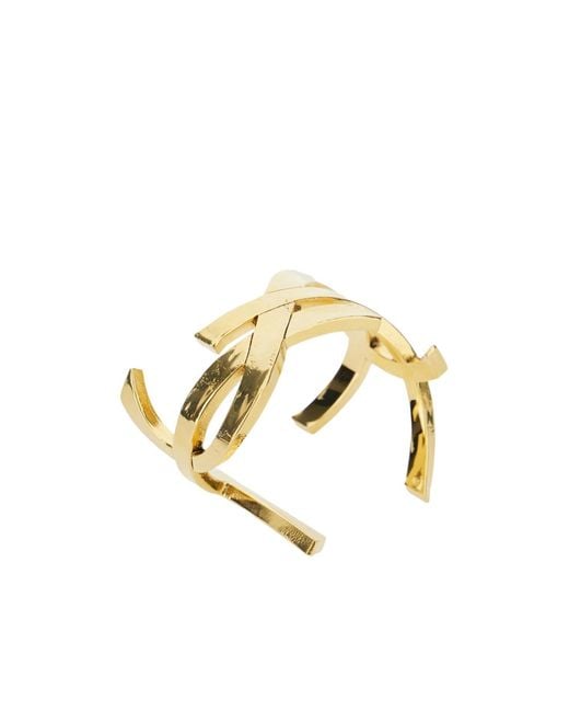 Saint Laurent Metallic Cassandre Bracelet