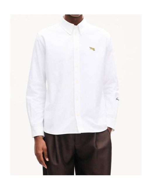 KENZO White Jumping Tiger' Embroidered Casual Shirt for men
