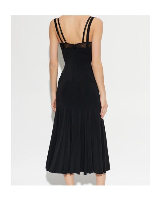 Dolce & Gabbana Black Lace Insert Strap Dress