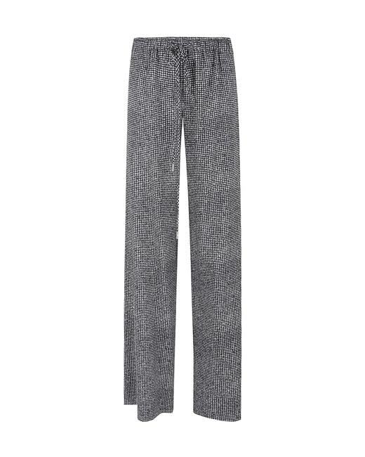 Ermanno Scervino Gray Houndstooth Wide-Leg Pants