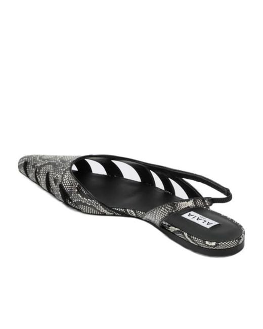 Alaïa White Bassa Cut-Out Slingback Ballet Flats