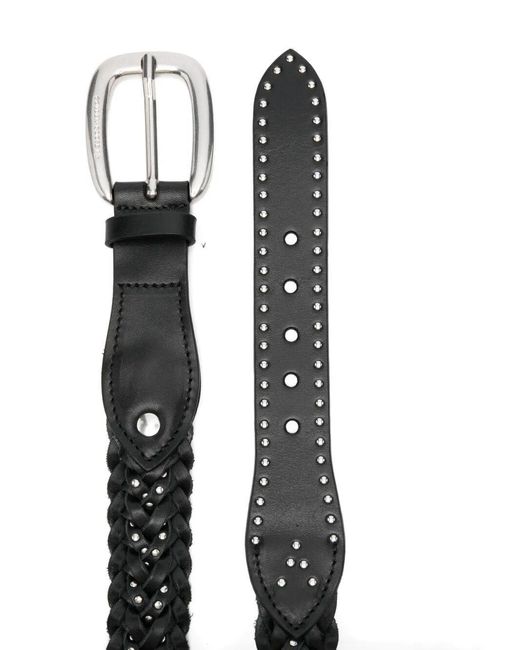 Golden Goose Deluxe Brand White Braided Studded Belt