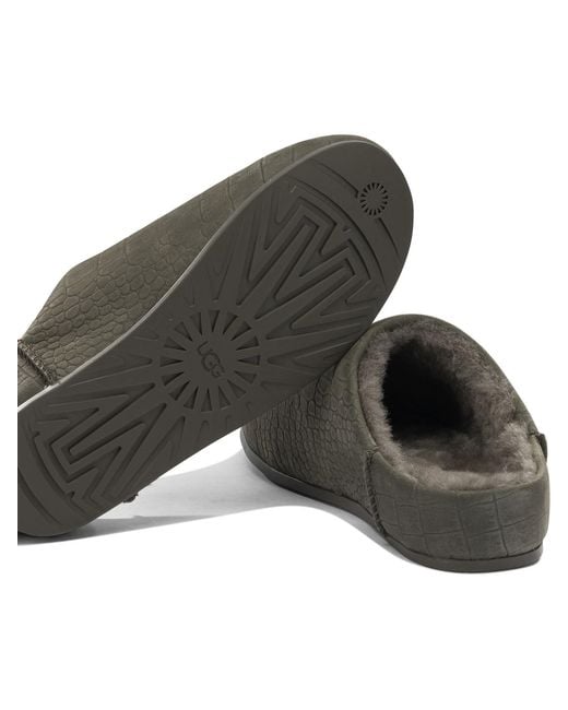 Ugg Brown Elea Embossed Slip-On Slides