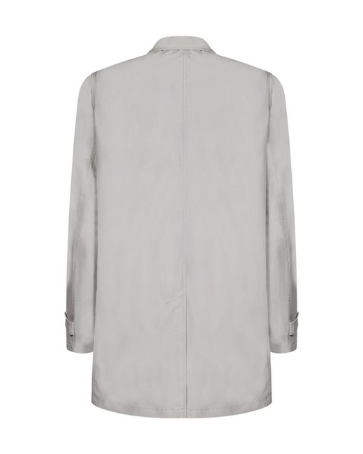Herno Gray Single-Breasted Buttoned Shirt Coat for men