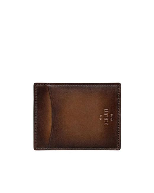 Berluti Brown Makore 2In1 Compact Wallet for men