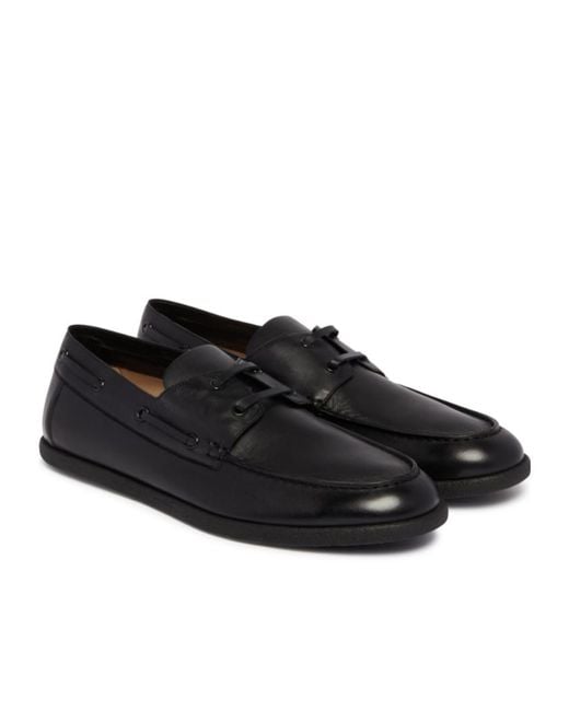 The Row Black Novus Boat Shoes for men