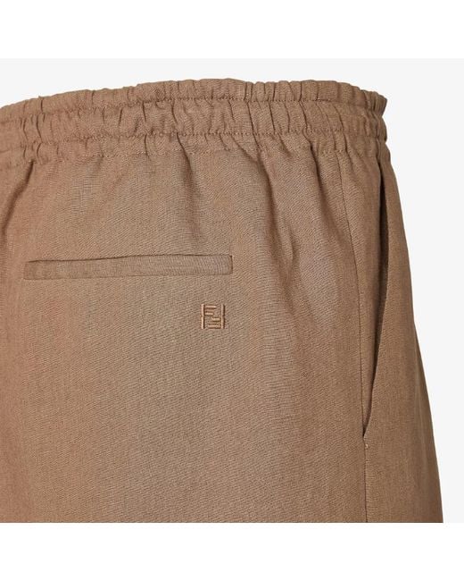 Fendi Brown Drawstring Bermuda Shorts for men