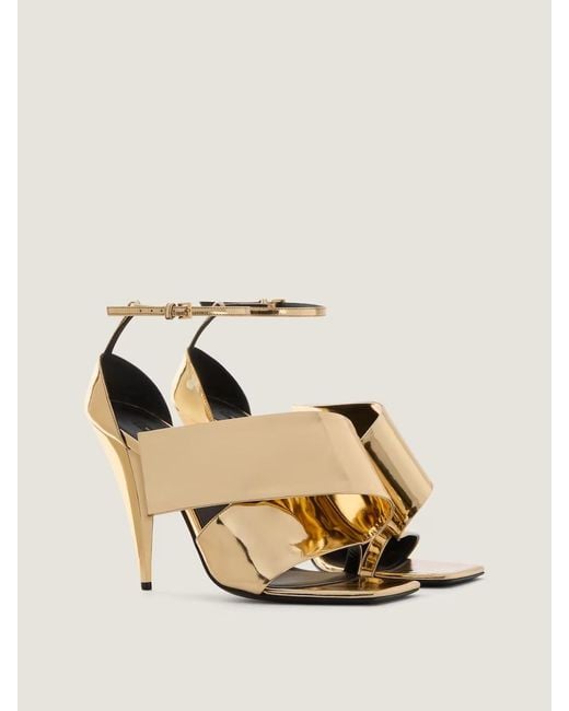 Givenchy Metallic Sliced Square Heeled Sandals