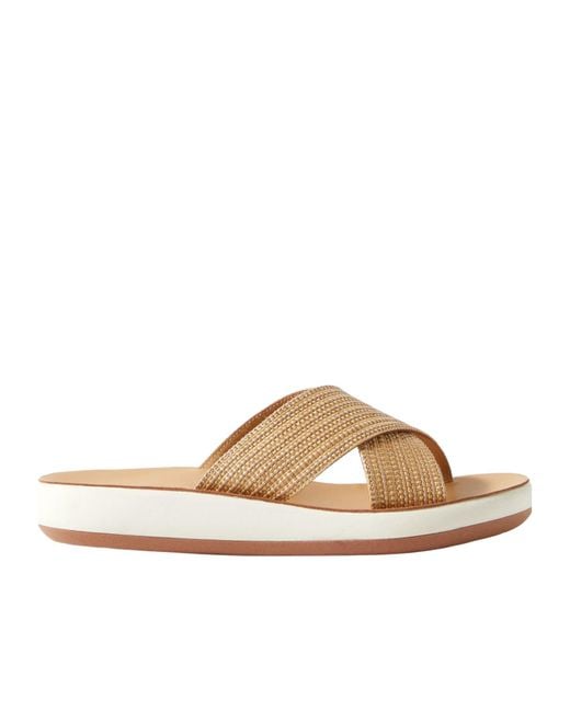 Ancient Greek Sandals Brown Woven Slippers