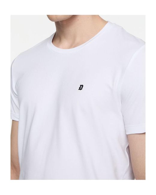 Dondup White Logo Crew Neck T-Shirt for men