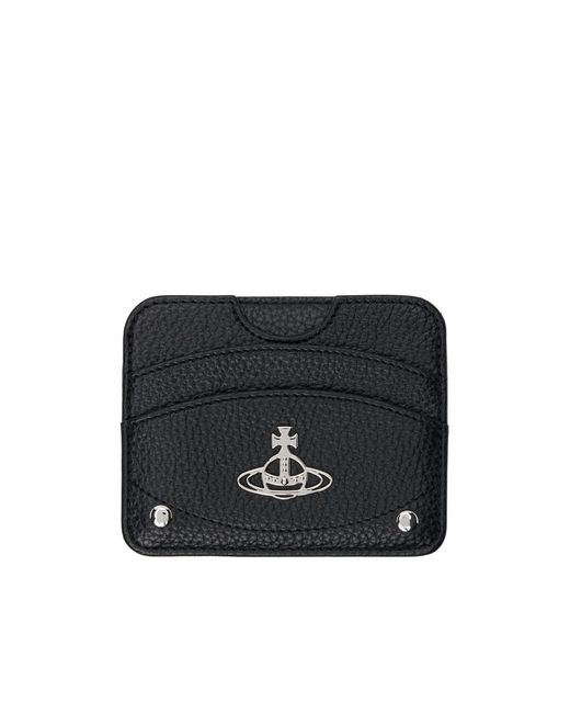 Vivienne Westwood Black Half Moon Flat Card Holder