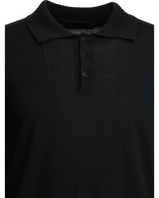 Stone Island Black Long Sleeve Polo Shirt for men