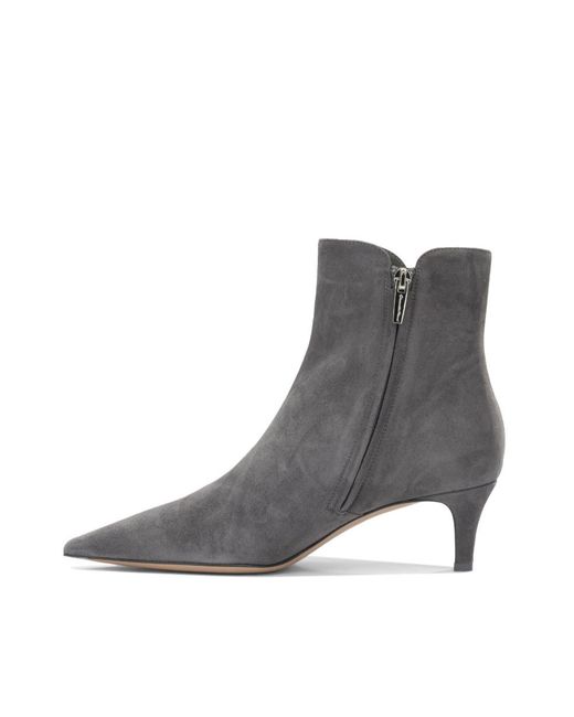 Gianvito Rossi Gray Pointed-Toe Ankle Boots