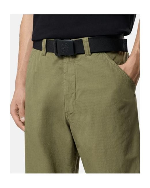Stone Island Black Belt With Compass Logo Buckle for men