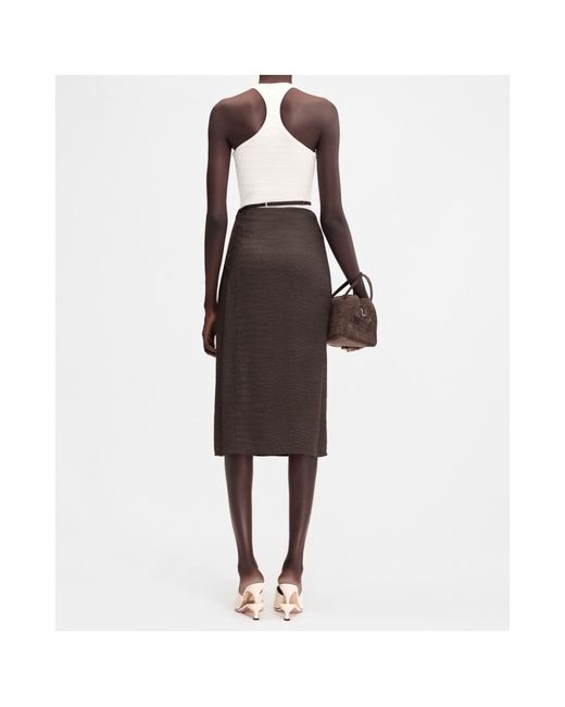 Jacquemus Brown Notte High-Waisted Midi Skirt