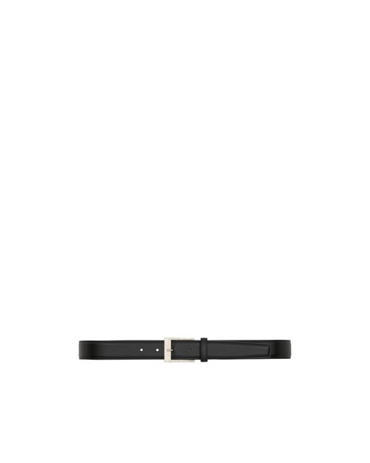 Saint Laurent White Rectangular Buckle Belt for men