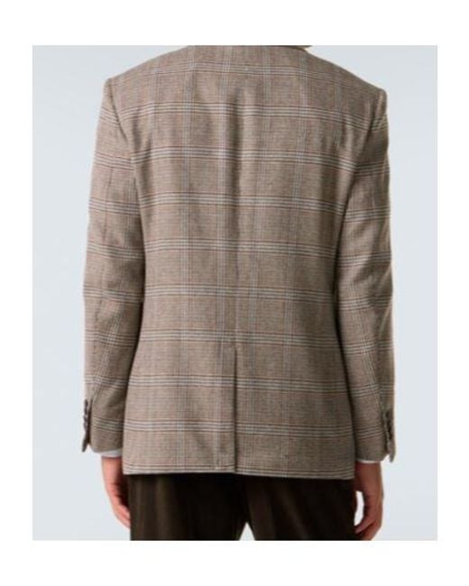Dunhill Brown Checked Wool And Cashmere Blazer for men