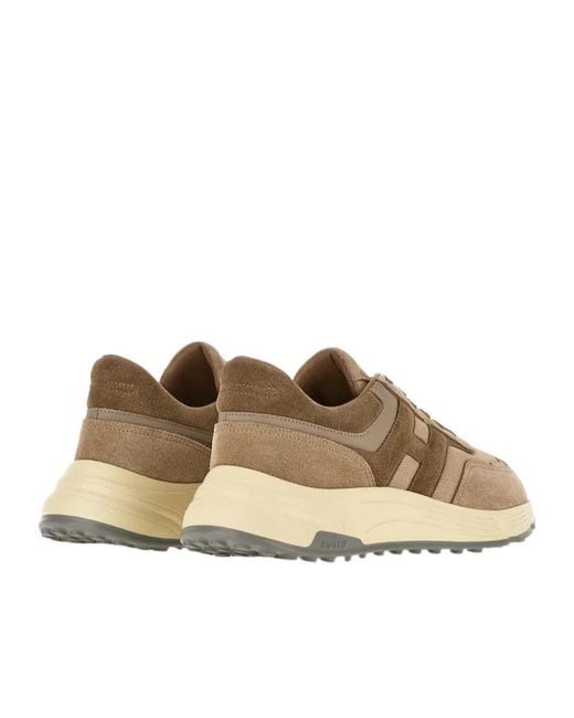 Hogan Brown H-Stripe Low-Top Sneakers for men