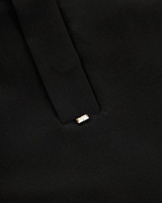 Sportmax Black T-Shirt With Round Neck And Long Sleeves
