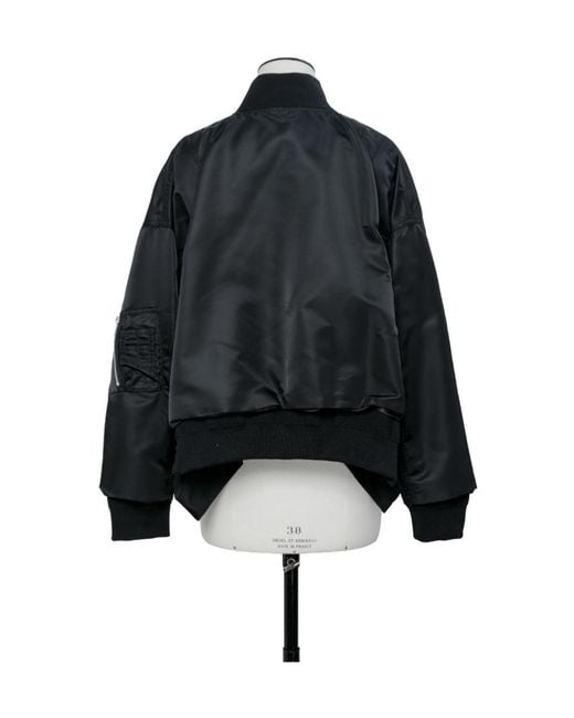 Sacai Black Asymmetric Bomber Jacket