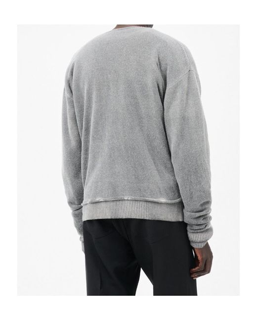 Our Legacy Gray V-Neck Long Sleeve Jumper for men