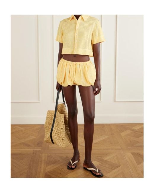 Jonathan Simkhai Yellow Reeves Checked Seersucker Shirt