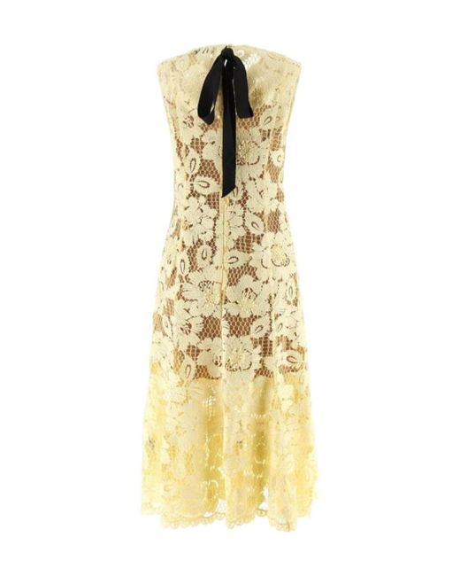Self-Portrait Natural Crochet Lace Midi Dress