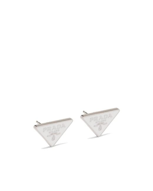 Prada White Symbole Earrings