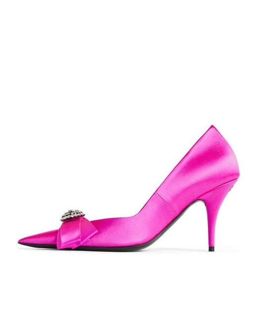 Balenciaga Pink Avenue Palazzo Pointed-Toe Pumps