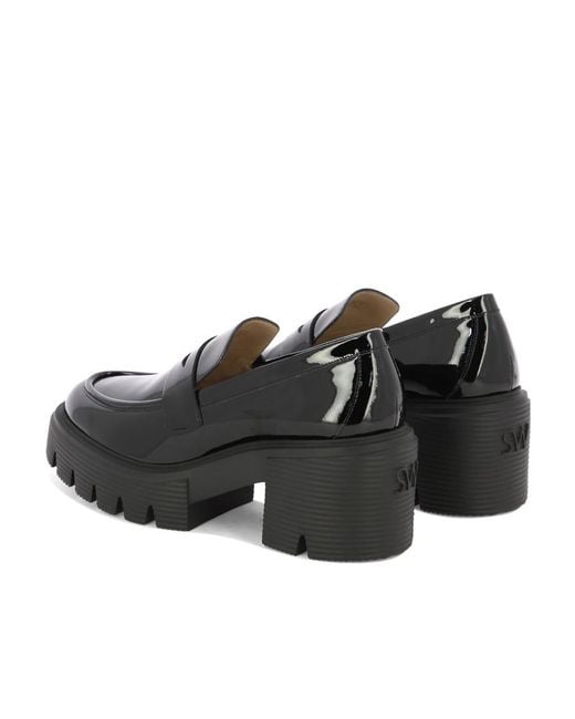 Stuart Weitzman Black Block-Heel Loafers