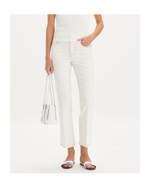 Tory Burch White Cropped Flared Jeans