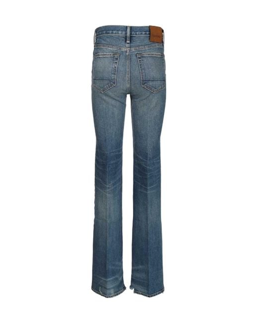 Tom Ford Blue Japanese Stonewashed Comfort Denim Flare Jeans