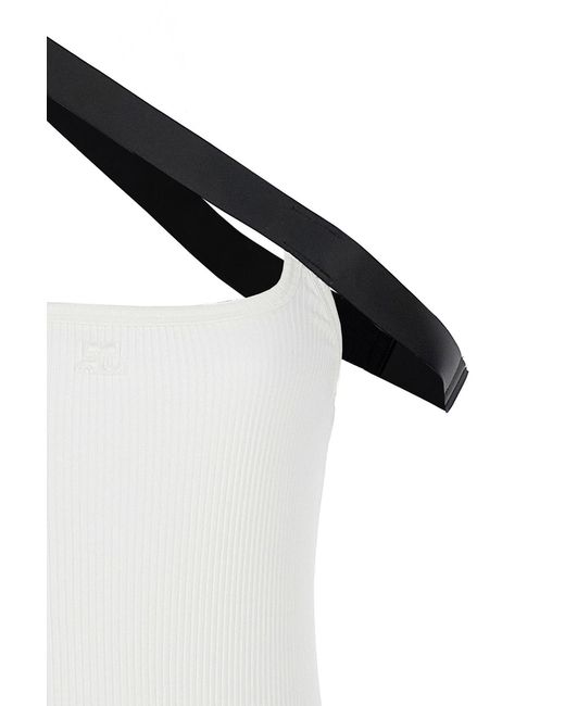 Courreges White Courrèges Strap Detailed Midi Dress