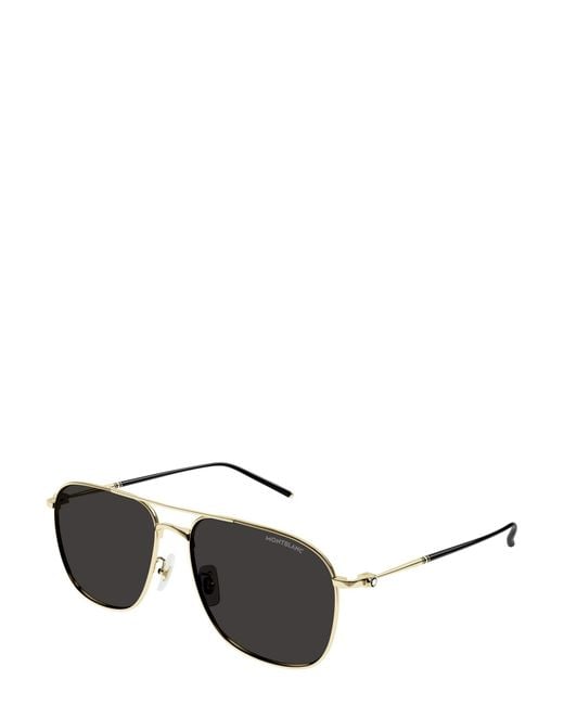 Montblanc Black Eyewear Pilot Frame Sunglasses for men