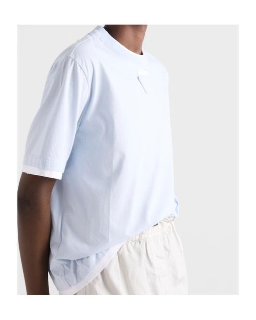 Prada White Girocollo Trimmed Knitted Top