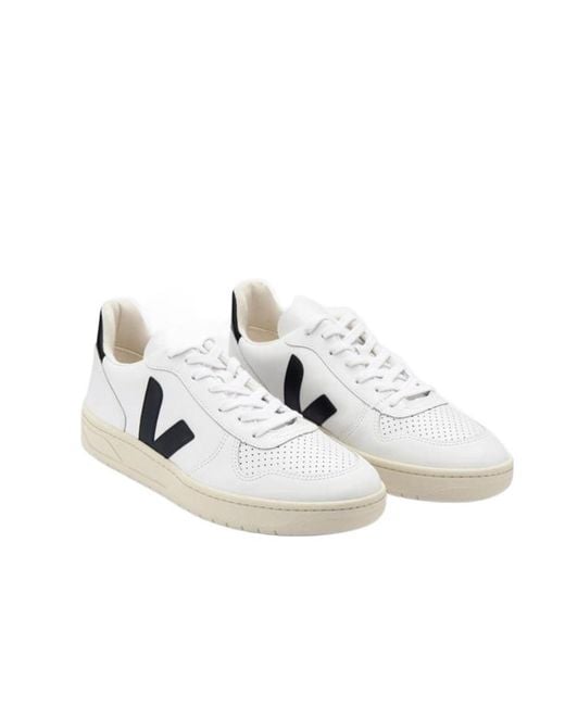 Veja White Low-Cut Lace-Up Sneakers