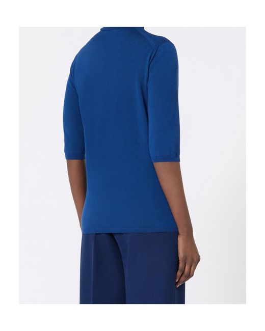 Max Mara Blue Turtleneck Sweater
