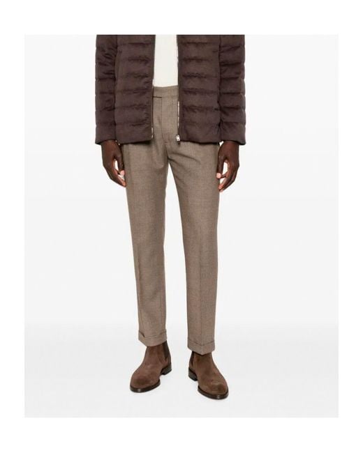Berwich Gray Pleated Wool Trousers for men