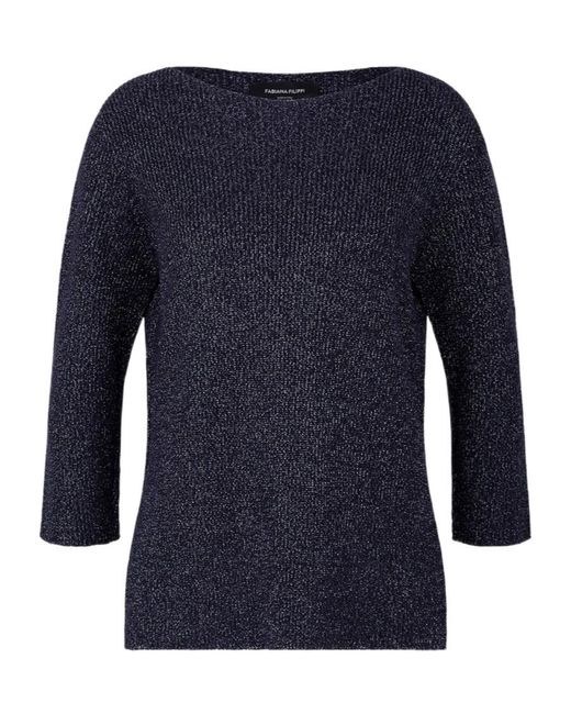 Fabiana Filippi Blue Crew Neck Knitwear
