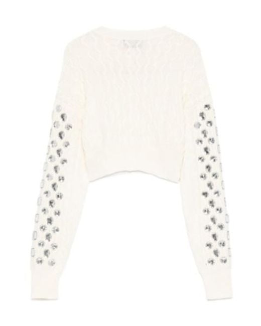 GIUSEPPE DI MORABITO White Embellished Button Cardigan