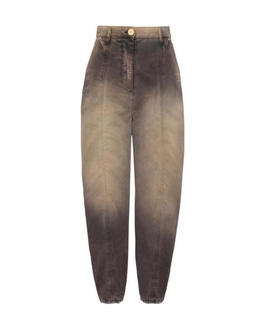 Balmain Brown Tie-Dye Baggy Denim Jeans