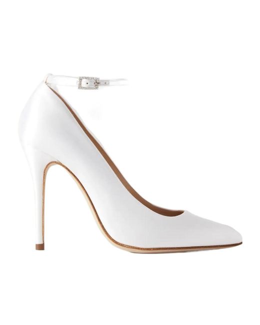 Alessandra Rich White Ankle-Strap High Heels